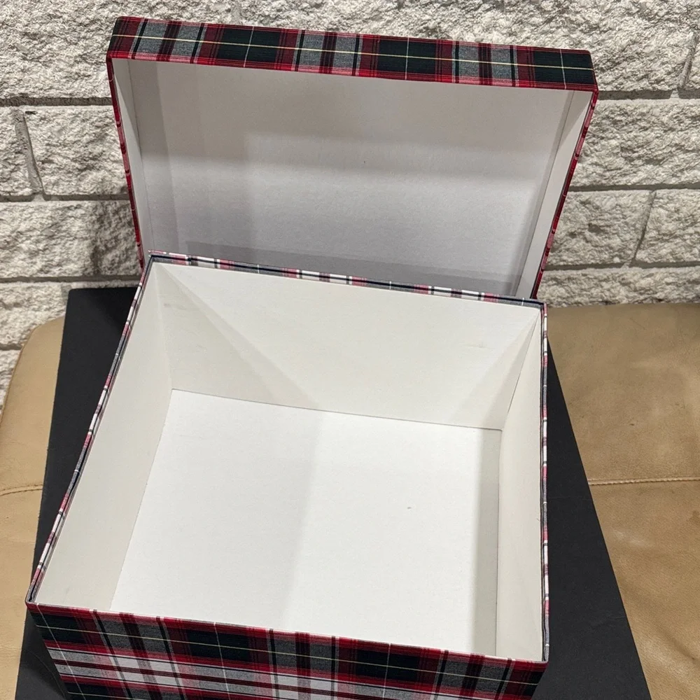 Plaid Storage Gift Boxes - Red and Black